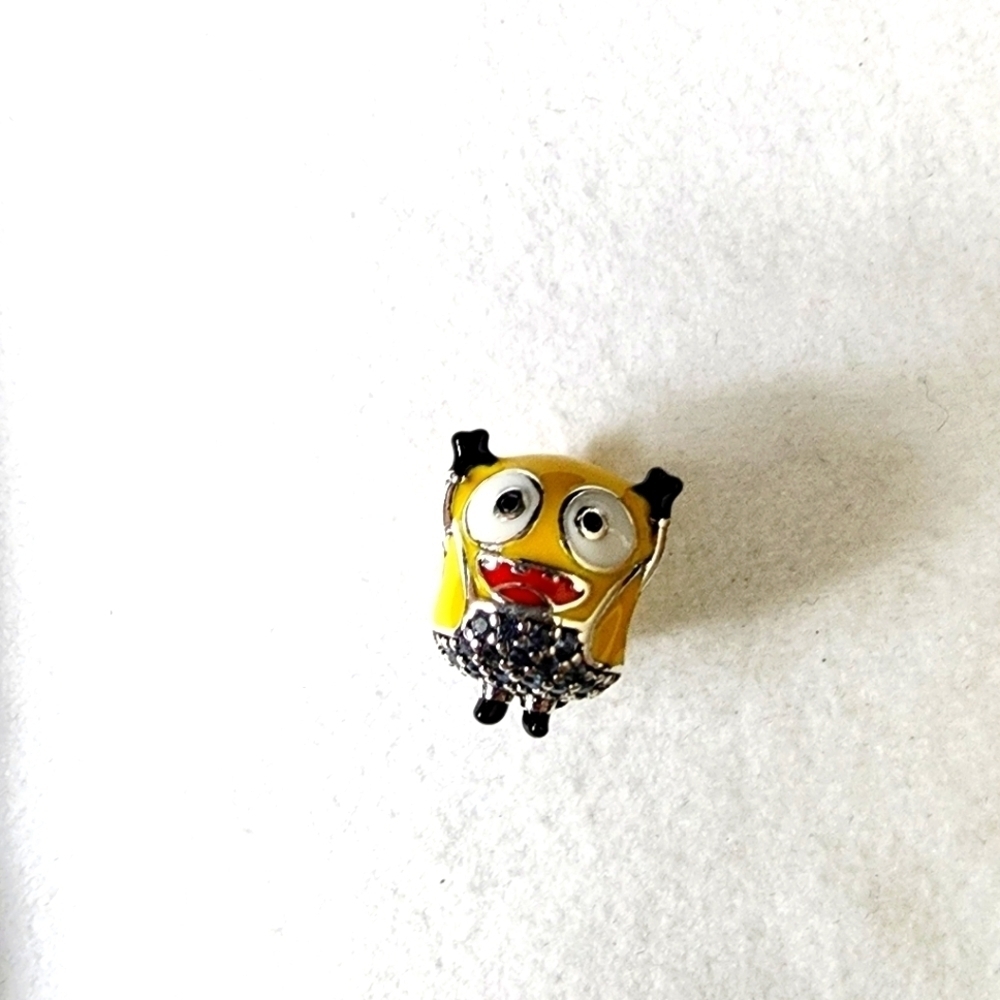 New sterling silver Minion Jorge charm for jewelry Pandora like bracelet